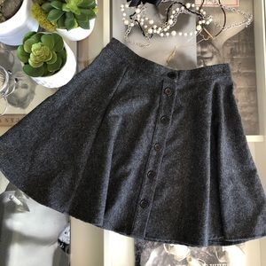 Woolen Gray High Waisted Skirt
